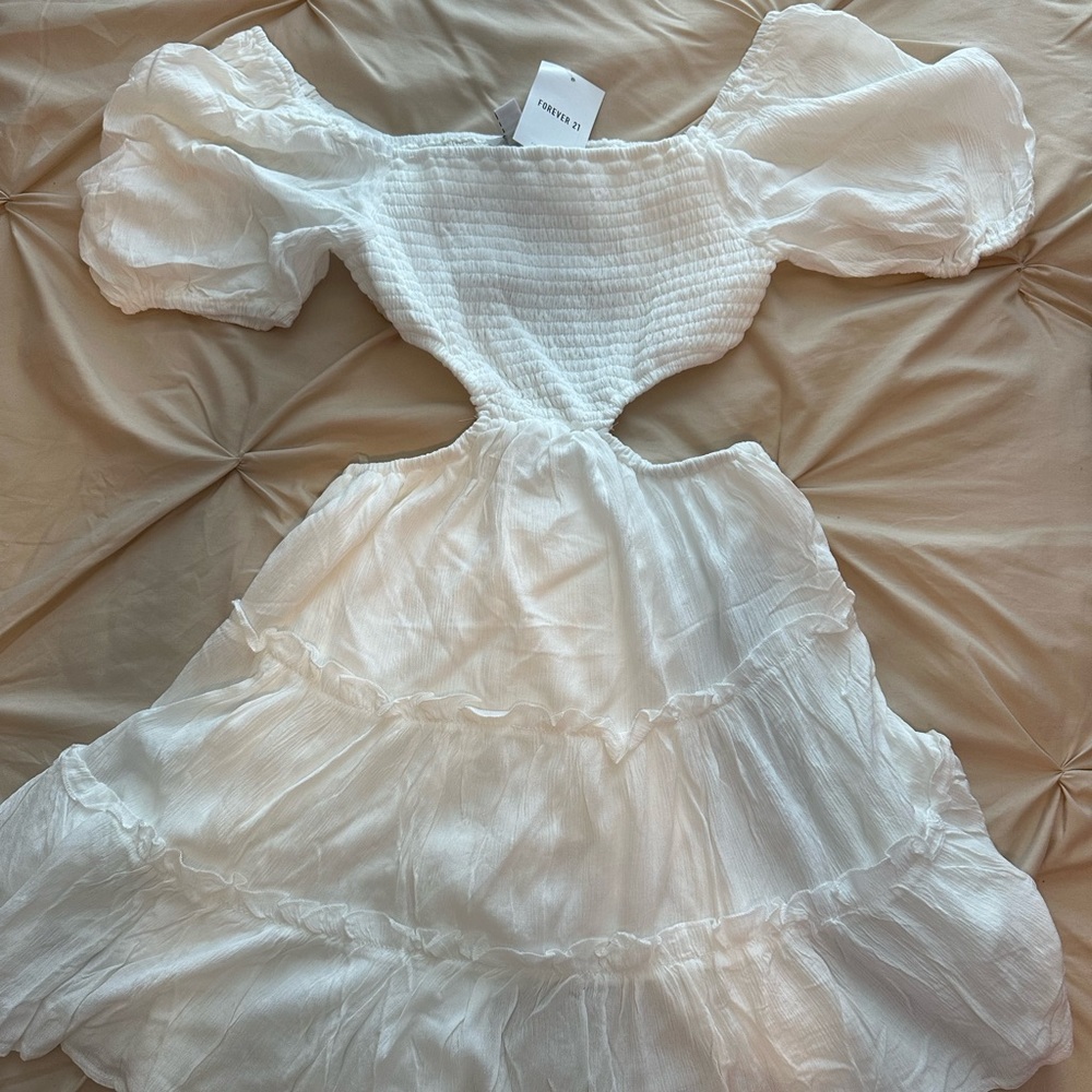 White cut out dress